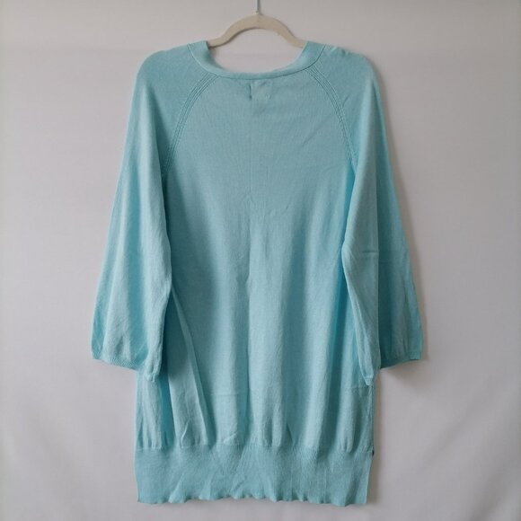 Chico's Womens Powder Blue V-Neck Long Sleeve Knit Pullover Sweater Size 2 US L - Picture 4 of 6